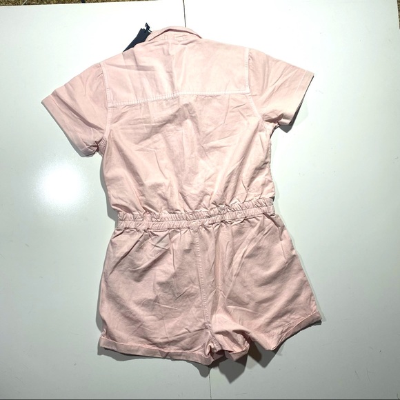 Blank NYC Light Pink Mastermind Utility Roll Hem Button Down Romper NWT Size L - Picture 7 of 16